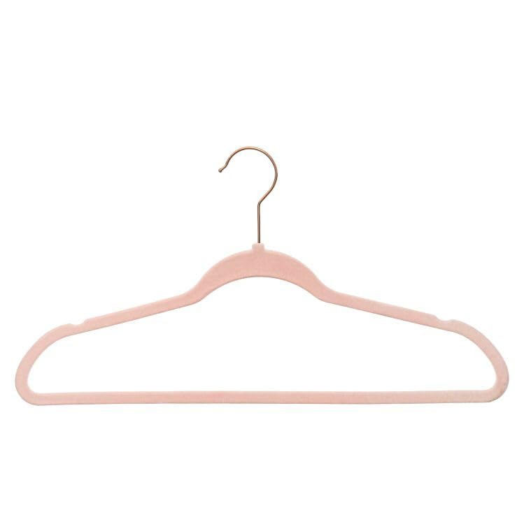 100 Pieces Pink Velvet Non-Slip Hangers with 360 Degree Swivel