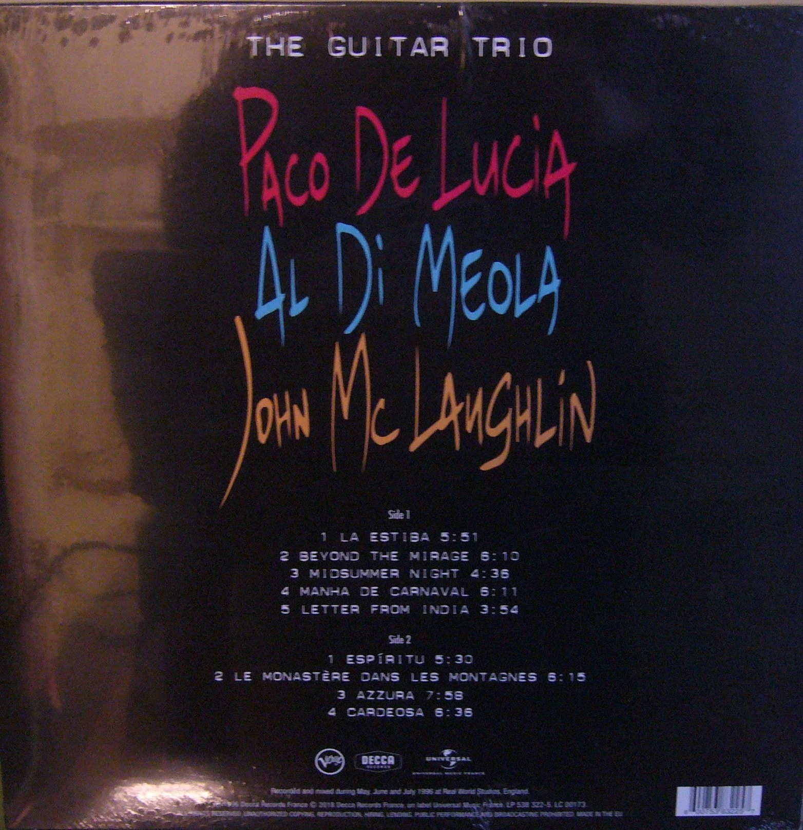 Paco DeLucia; Al Di Meola; John McLanghlin/ Guitar Trio