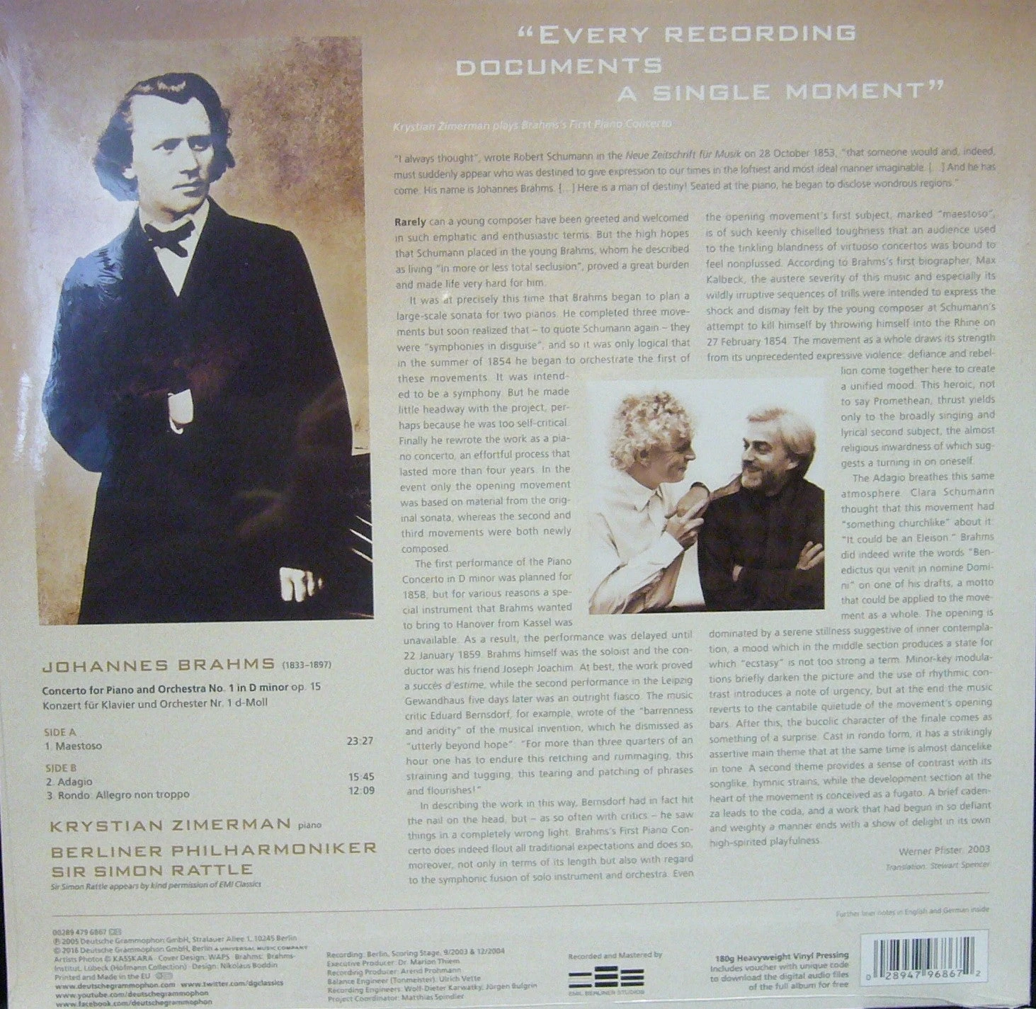 Brahms Piano Concerto No.1/ Krystian Zimerman/ Simon Rattle